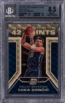 2019-20 Panini Contenders Optic Gold Vinyl "Playing the Numbers Game" #15 Luka Doncic (#1/1) - BGS NM-MT+ 8.5
